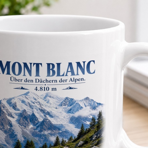 Tasse »Mont Blanc Über den Dächern der Alpen. 4.810 m«