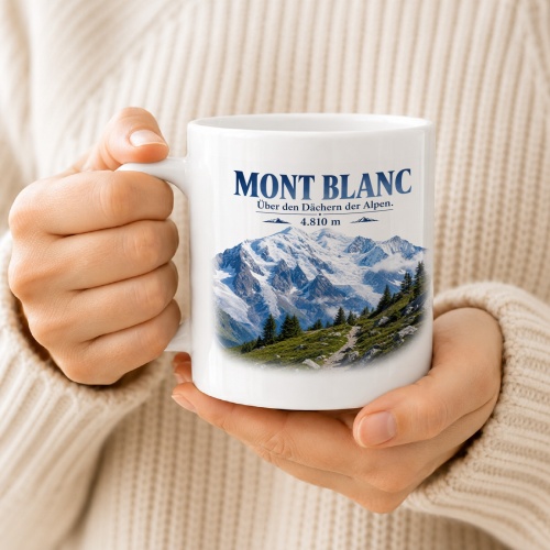 Tasse »Mont Blanc Über den Dächern der Alpen. 4.810 m«