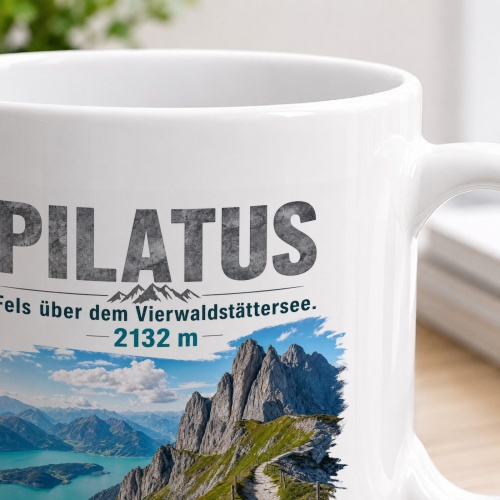 Tasse »Pilatus Fels über dem Vierwaldstättersee. 2132 m«