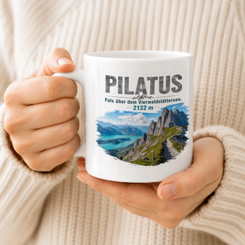 Tasse »Pilatus Fels über dem Vierwaldstättersee. 2132 m«