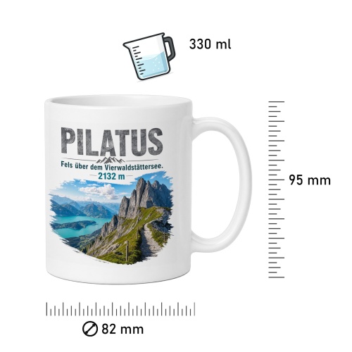 Tasse »Pilatus Fels über dem Vierwaldstättersee. 2132 m«
