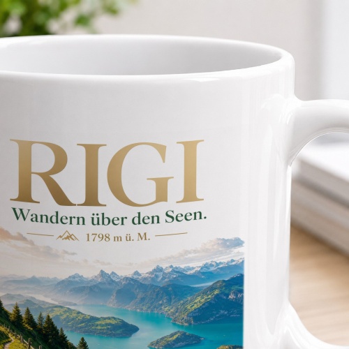 Tasse »Rigi Wandern über den Seen. 1798 m ü. M.«