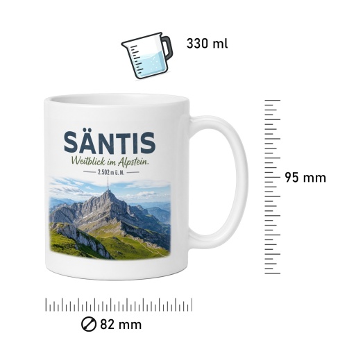 Tasse »Säntis Weitblick im Alpstein. 2.502 m ü. M.«