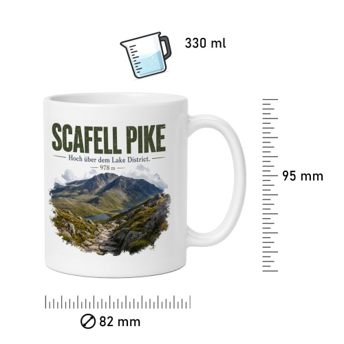 Tasse »Scafell Pike – Hoch über dem Lake District. 978 m«