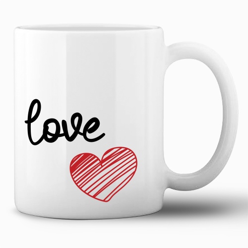 Tasse »love« mit Herzmotiv