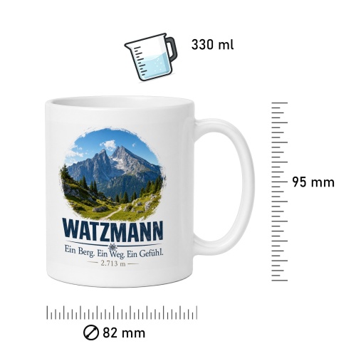 Tasse »Watzmann – Ein Berg. Ein Weg. Ein Gefühl. – 2.713 m«