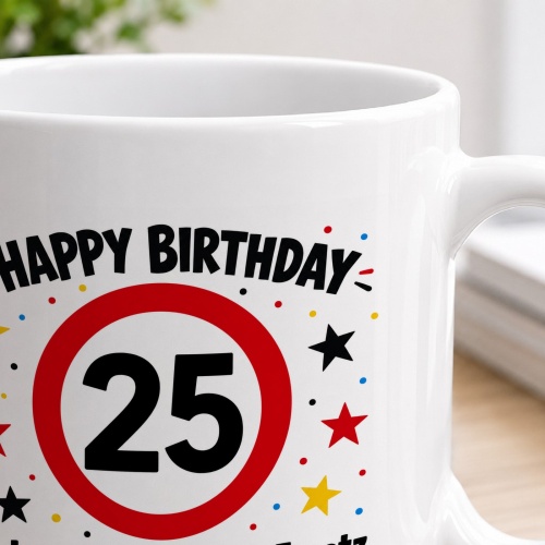 Tasse »Happy Birthday 25 Geburtstagskuchen-Ersatz zum 25.«