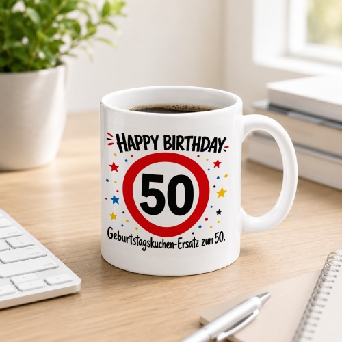 Tasse »Happy Birthday 50 Geburtstagskuchen-Ersatz...
