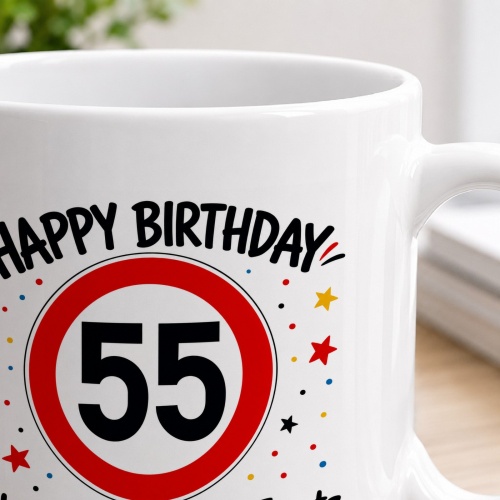 Tasse »Happy Birthday 55 Geburtstagskuchen-Ersatz zum 55.«