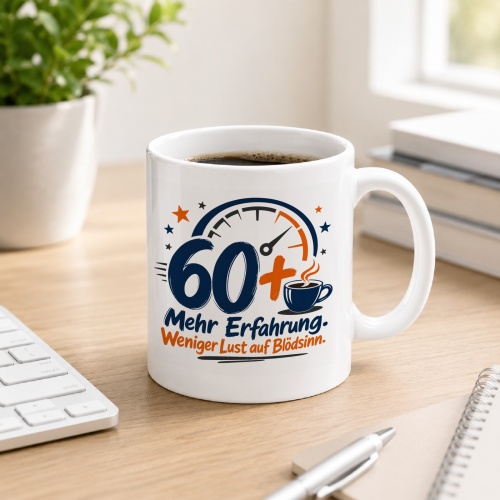 Tasse »60 Mehr Erfahrung. Weniger Lust auf...