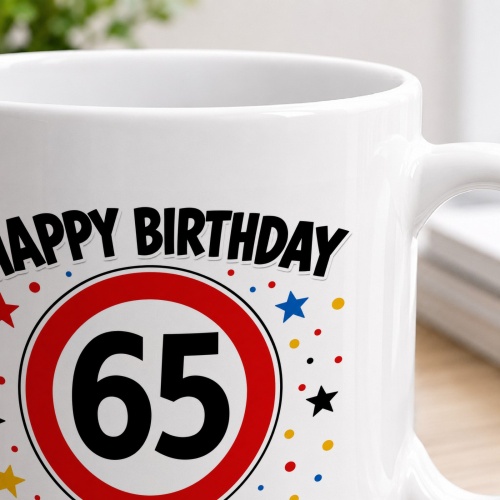 Tasse »Happy Birthday 65 – Geburtstagskuchen-Ersatz zum 65.«