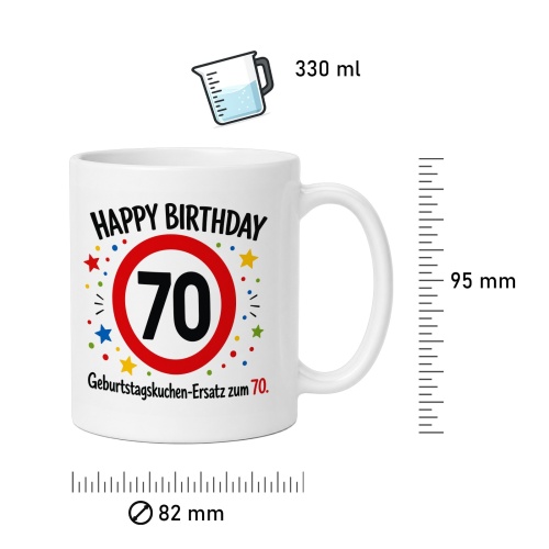 Tasse »Happy Birthday 70«