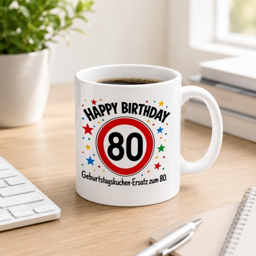 Tasse »Happy Birthday 80«