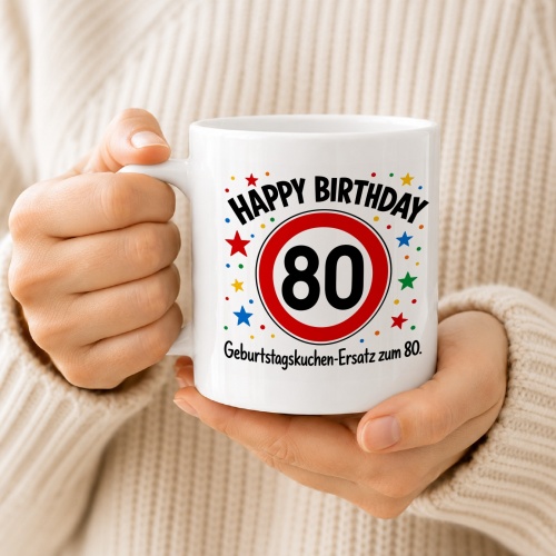 Tasse »Happy Birthday 80«