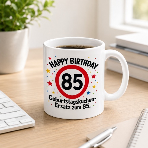 Tasse »Happy Birthday 85 Geburtstagskuchen-Ersatz...