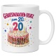 Tasse »Geburtstagskuchen-Ersatz zum 20.«