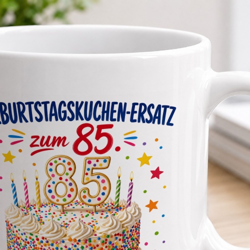 Tasse »Geburtstagskuchen-Ersatz zum 85«