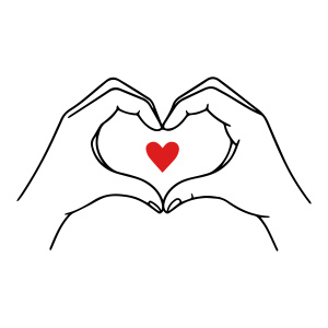 Tasse »Hände zu einem Herz geformt«