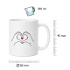 Tasse »Herzhände mit rotem Herz«