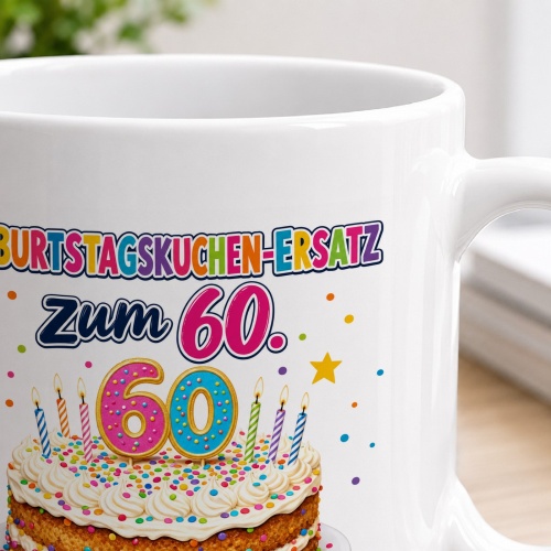 Tasse »Geburtstagskuchen-Ersatz zum 60.«