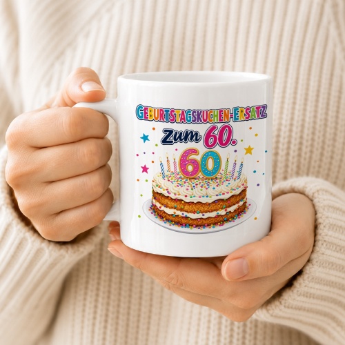 Tasse »Geburtstagskuchen-Ersatz zum 60.«