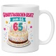 Tasse »Geburtstagskuchen-Ersatz zum 65.«