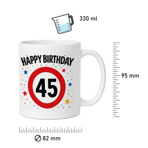Tasse »Happy Birthday 45«