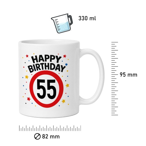 Tasse »Happy Birthday 55«