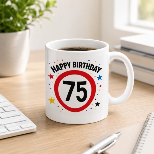 Tasse »Happy Birthday 75«