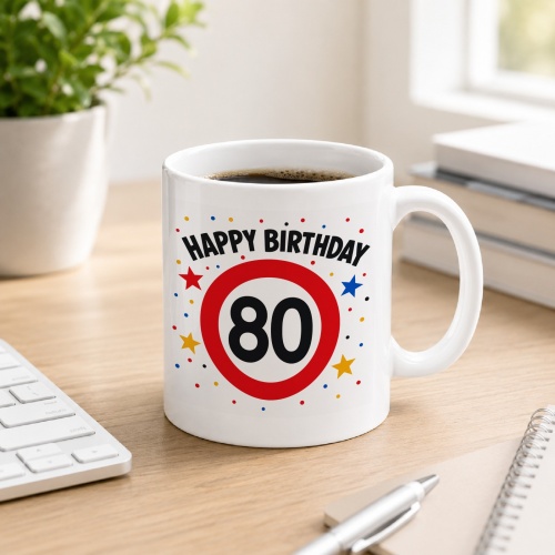 Tasse »Happy Birthday 80«