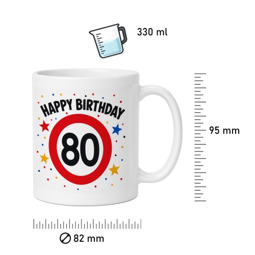 Tasse »Happy Birthday 80«