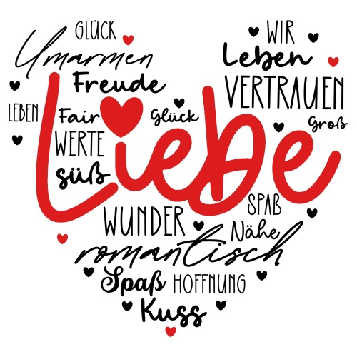 Tasse »Liebe Herz Wortwolke«