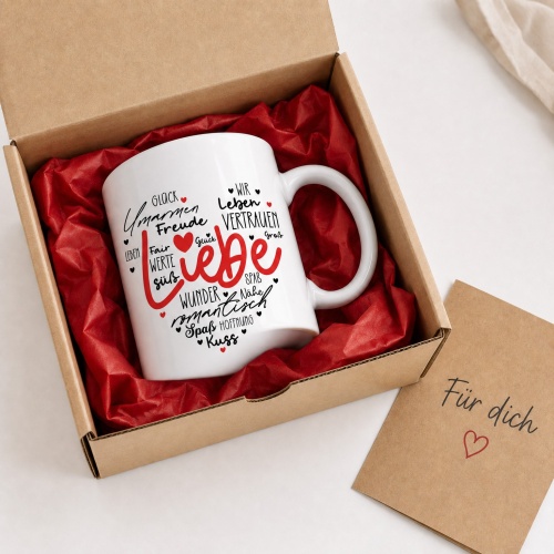 Tasse »Liebe Herz Wortwolke«