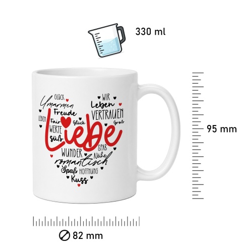 Tasse »Liebe Herz Wortwolke«