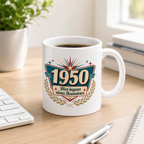 Tasse »1950 Hier begann etwas Besonderes.«