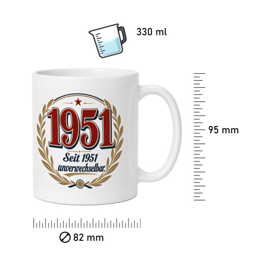 Tasse »1951 Seit 1951 unverwechselbar.«