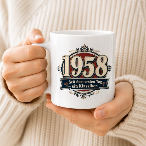 Tasse »1958 – Seit dem ersten Tag – ein Klassiker.«