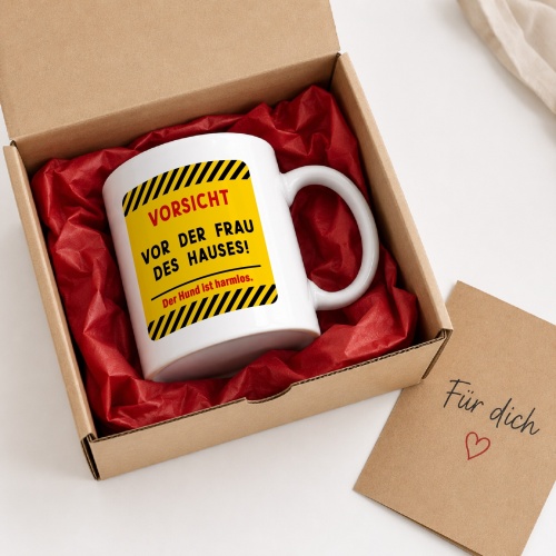 Tasse »VORSICHT vor der Frau des Hauses!«