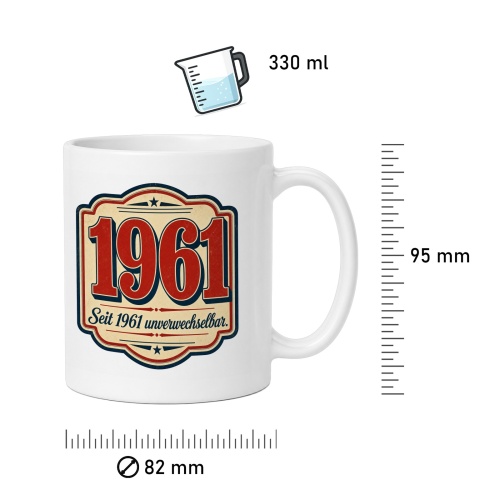 Tasse »1961 Seit 1961 unverwechselbar.«