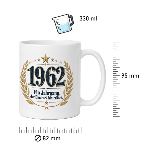 Tasse »1962 Ein Jahrgang, der Eindruck hinterlässt.«