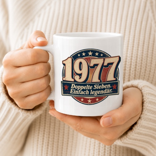 Tasse »1977 Doppelte Sieben. Einfach legendär«