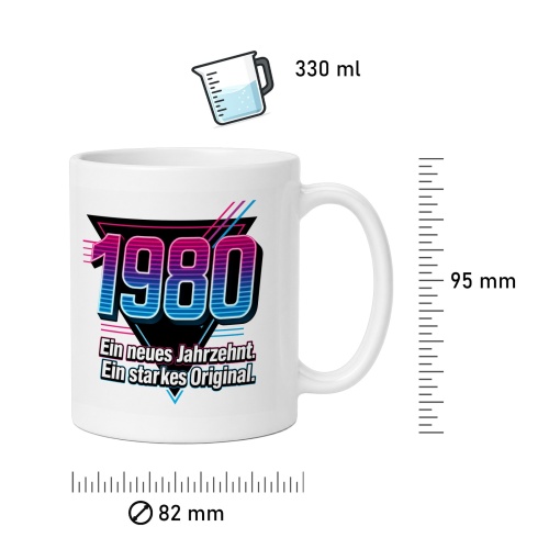 Tasse »1980 Ein neues Jahrzehnt Ein starkes Original.«