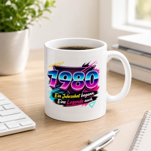 Tasse »1980 Ein Jahrzehnt begann. Eine Legende...