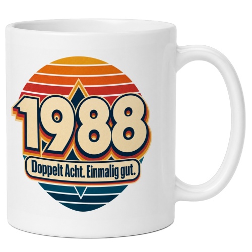 Tasse »1988 Doppelt Acht. Einmalig gut.«