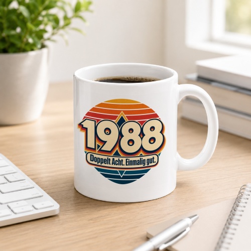 Tasse »1988 Doppelt Acht. Einmalig gut.«