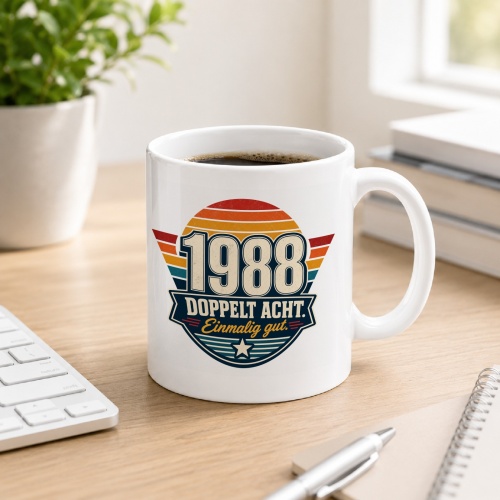Tasse »1988 Doppelt acht. Einmalig gut.«