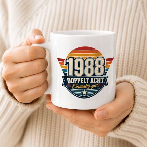 Tasse »1988 Doppelt acht. Einmalig gut.«