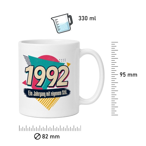 Tasse »1992 Ein Jahrgang mit eigenem Stil.«