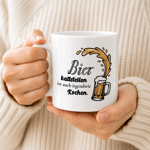 Tasse »Bier kaltstellen ist auch irgendwie Kochen.«