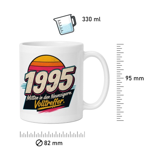 Tasse »1995 Mitten in den Neunzigern. Volltreffer.«